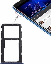 SIM-kaartvak + SIM-kaartvak / Micro SD-kaart Lade voor Huawei Honor Play 7X (blauw)