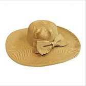 Meisjes grote brede rand Vintage floppy zomer strand sport Cap stro hoed zomer reizen hoed (kaki)-Geen