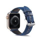 Voor Apple Watch Series 5 en 4 44 mm / 3 en 2 en 1 42 mm denim horlogeband (blauw)