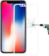 Voor iPhone X 0.26mm 9H Oppervlaktehardheid 3D Explosieveilig Volledig scherm Koolstofvezel Zachte randen Gehard glas Screen Film (Wit)