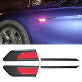 2 STKS Koolstofvezel Auto-Styling Spatbord Reflecterende Bumper Decoratieve Strip, Binnenreflectie + Externe Koolstofvezel (rood)