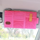 Muti-functionele Auto Zonneklep Zonnebril Houder Kaart Opslag Houder Innerlijke Pouch Bag (Roze)