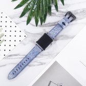 Witte Fog Wax Texture Top-grain lederen band voor Apple Watch Series 5 & 4 40mm / 3 & 2 & 1 38mm (blauw)