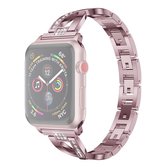 Kleurrijke Diamond roestvrij stalen horlogeband voor Apple Watch Series 5 & 4 44mm / 3 & 2 & 1 42mm (paars)