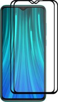 2 STUKS ENKAY Hoedprins Volledige Lijm 0.26mm 9H 2.5D Gehard Glas Volledige Dekkingsfilm voor Redmi Note 8 Pro