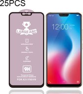 Voor Vivo V9 25 PCS 9H HD Large Arc High Alumina Full Screen Tempered Glass Film