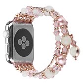 Voor Apple Watch 5 & 4 40mm / 3 & 2 & 1 38mm lichtgevende agaat horlogeband (rose goud)