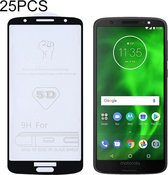 25 STUKS 9H 5D Volledige lijm Volledig scherm Gehard glasfilm voor Motorola Moto G6