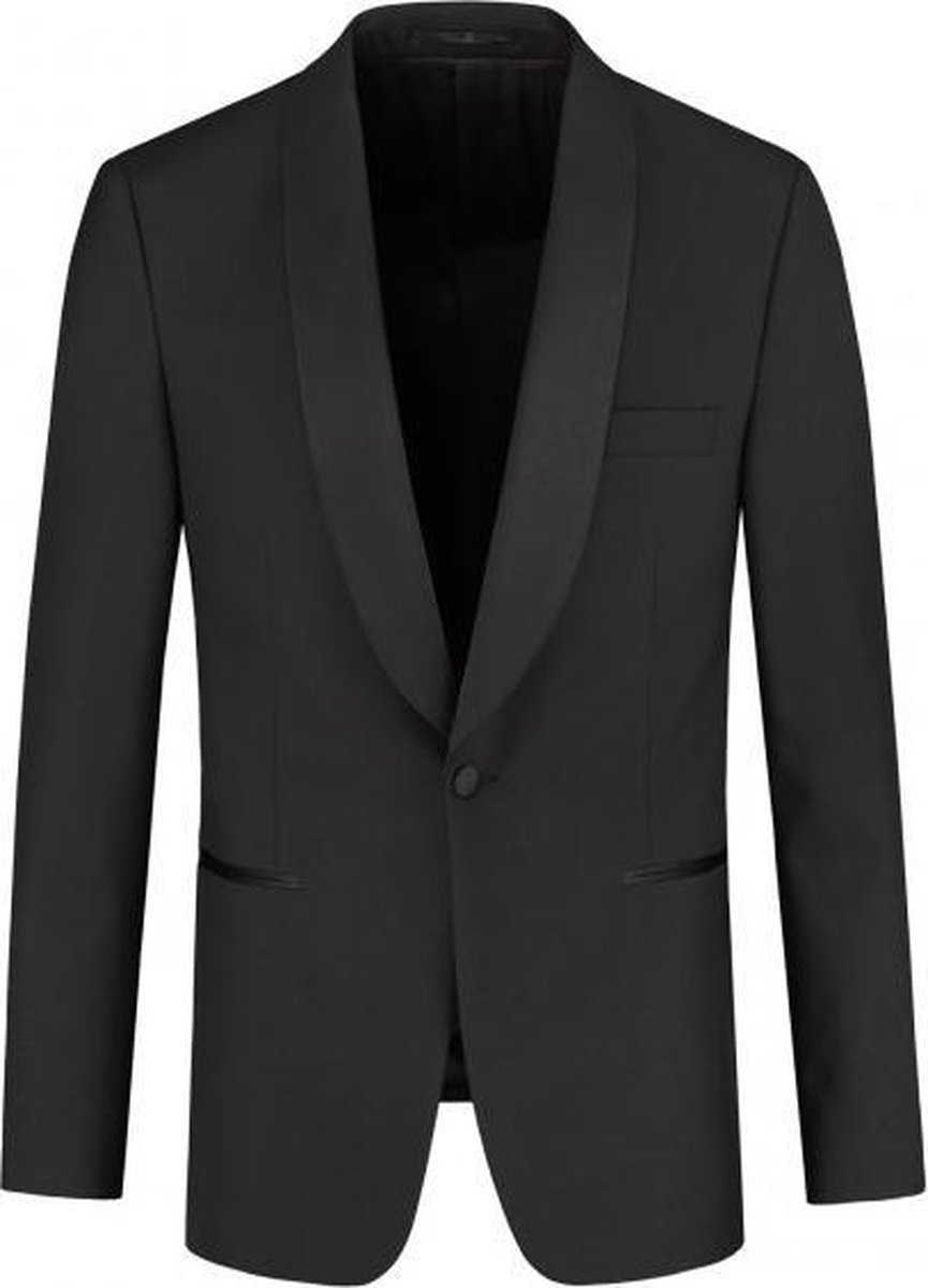 GENTS - Jas smoking shawl - Wolblend - Zwart - Maat 56/3XL