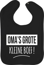 Slabbetjes - slabber - slab - baby - Oma's grote kleine boef! - drukknoop - stuks 1 - zwart