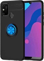 Voor OPPO Realme 7i metalen ringhouder 360 graden roterende TPU-hoes (zwart + blauw)