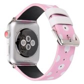Fashion Dot Series horlogeband voor Apple Watch Series 6 & SE & 5 & 4 40 mm / 3 & 2 & 1 38 mm (roze wit)
