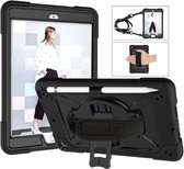 Contrastkleurige siliconen + pc-combinatiebehuizing met houder voor iPad mini 3 (zwart)