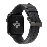 Litchi textuur lederen horlogeband voor Apple Watch Series 6 & SE & 5 & 4 40 mm / 3 & 2 & 1 38 mm (zwart)