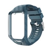 Voor Tomtom 2/3 Radium Carving Texture vervangende band horlogeband (blauwgrijs)