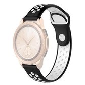 Dubbele kleur polsband horlogeband voor Galaxy Watch 42 mm (zwart wit)