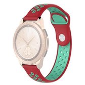 Dubbele kleur polsband horlogeband voor Galaxy Watch 42 mm (groen + rood)