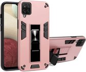 Voor Samsung Galaxy S20 FE 2 in 1 PC + TPU schokbestendige beschermhoes met onzichtbare houder (roségoud)