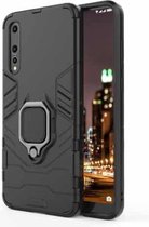 PC + TPU schokbestendige beschermhoes voor Huawei P20 Pro, met magnetische ringhouder (zwart)