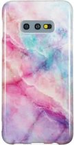 TPU beschermhoes voor Galaxy S10e (roze groen marmer)