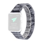 Milan stalen polshorloge band voor Apple Watch Series 3 & 2 & 1 42 mm afdrukken (camouflagegrijs)