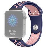 Voor Xiaomi Smart Watch Standard / Pride-versie 18 mm tweekleurige siliconen vervangende band horlogeband (blauw roze)