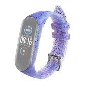 Voor Xiaomi Mi Band 5 glitterpoeder siliconen vervangende band horlogeband (blauw)