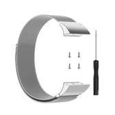 Voor Garmin Forerunner 35/30 Milanese vervangende polsband horlogeband (zilver)