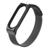 Mijobs Milan SE metalen band voor Geschikt voor Xiaomi Mi Band 3 & 4 & 5 riem roestvrij staal magnetische armband gesp polsbandjes Vervang accessoires, host niet inbegrepen (zwart)