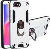 Voor Geschikt voor Xiaomi Redmi 6A (niet-poreus) 2 in 1 Armor Series PC + TPU beschermhoes met ringhouder (zilver)