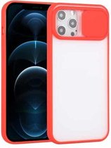 Sliding Camera Cover Design TPU beschermhoes voor iPhone 12 Pro Max (rood)