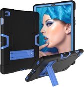 Voor Galaxy Tab S5e T720 Contrastkleur Siliconen + PC Combinatiehoes met houder (zwart + blauw)