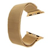 Voor Apple Watch 38 mm Milanese Loop magnetische roestvrijstalen horlogeband (goud)