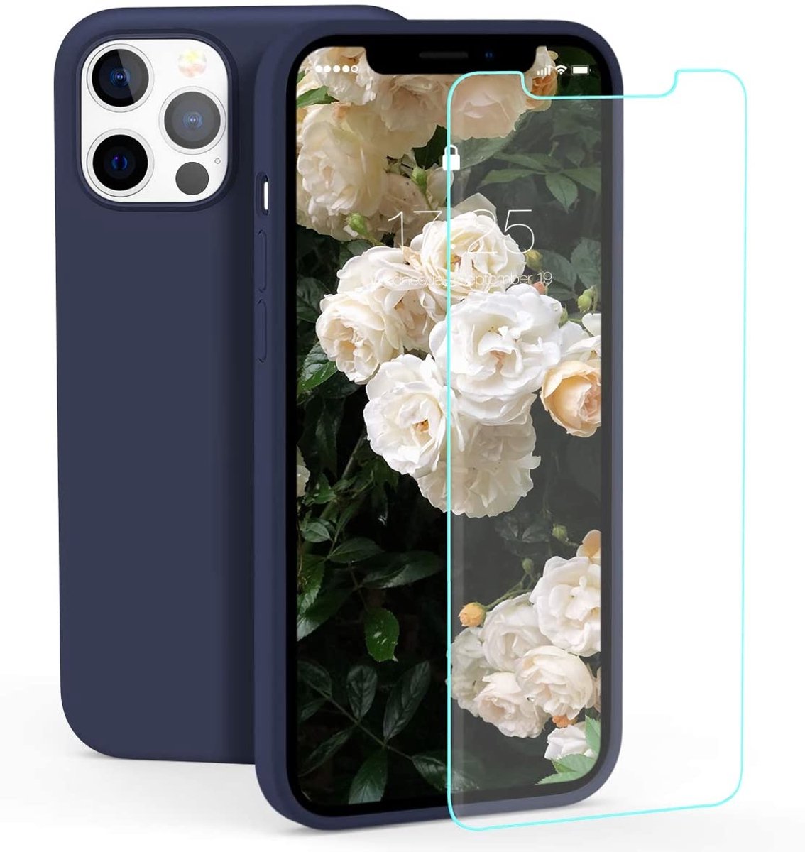 BixB iPhone 12 / iPhone 12 Pro Hoesje Dual Hoesje 360 Cover 2 in 1 ( Voor en ) Transparant
