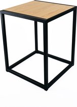 Bijzettafel - Zwart - Metaal - Eik - Vierkant 39x39x49 - MY Own Table 002A  | bol.com