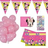 MINNIE MOUSE PARTY! | Disney Minnie Mouse | Party set | Slingers | Ballonnen | Tafelkleed | Uitnodigingen| Versiering | Decoratie | Verjaardag | Kinderfeestje