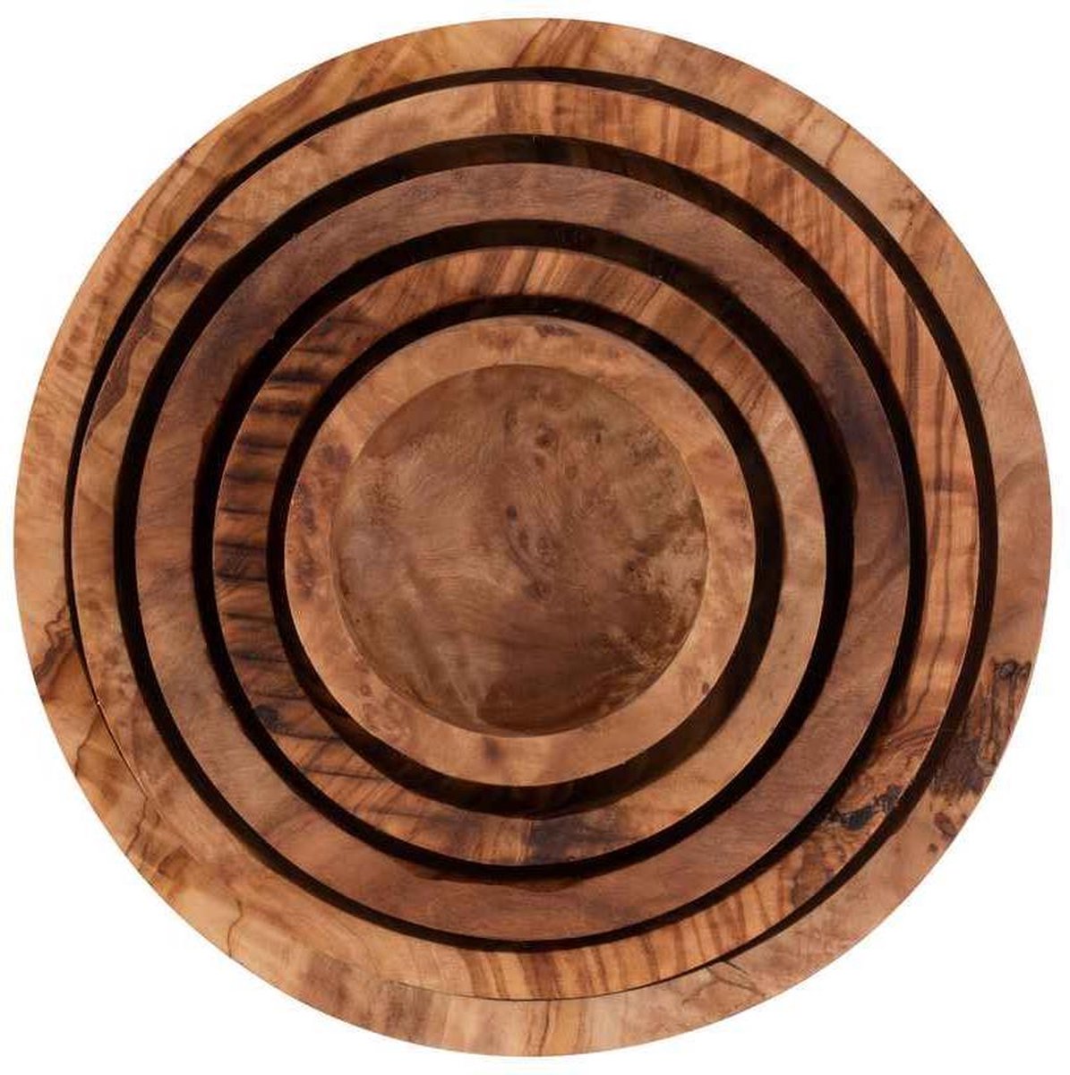Bowls and Dishes Pure Olive Wood Schalenset laag 68101214 cm