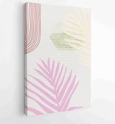 Summer tropical wall arts vector. Palm leaves, coconut leaf, monstera leaf, line arts 1 - Moderne schilderijen – Vertical – 1922500799 - 50*40 Vertical