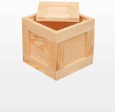 Fruitkist kubus met deksel 25 x 25 x 25 cm