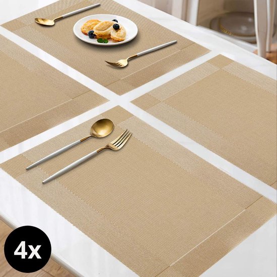 Four Love Placemats Kunststof 4 stuks Tafeldecoratie Onderleggers