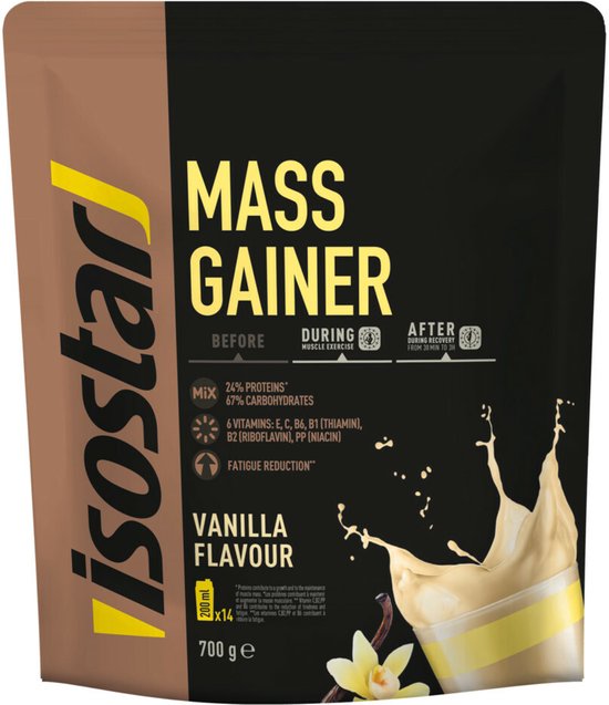 Isostar | Massgainer | Vanille | 14 shakes | 700 gram | Proteïnepoeder & koolhydraten