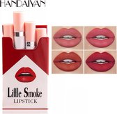 Handaiyan make up set - 4 lipsticks - Grappig sigaretten thema - Set nr. 1 - Giftset - Geschenkset - Cadeau - Roze, rood, oranje