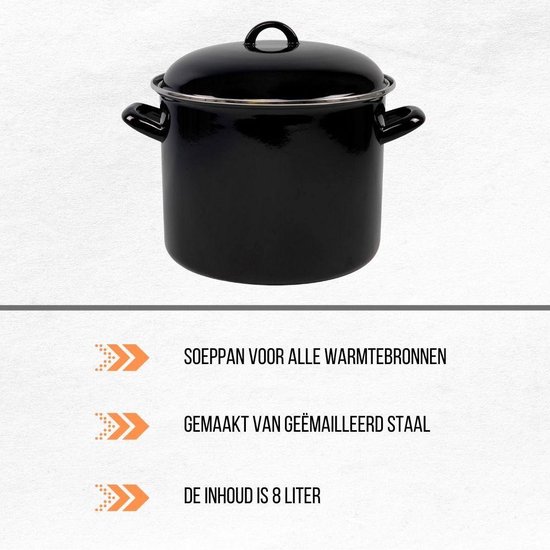 Orange85 Soeppan - Stamppot Pan - Inductie - Zwart - 8 Liter - Staal -  Alle... | bol.com