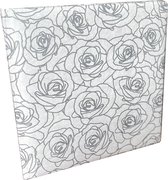 Gastenboek met zilverkleurige rozen print op wit