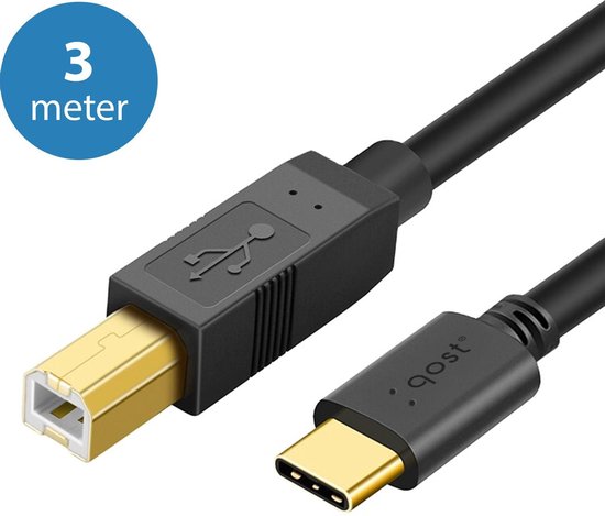 Câble USB-C vers imprimante 3m - USB-C vers USB-B 2.0 | bol.com