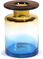 Serax Vaas Wind & Fire Glas Blauw-Amber L 18,5 x B 18,5 x H 27 CM