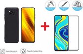 2-In-1 Screenprotector Hoesje Bescherming Protector Set Geschikt Voor Xiaomi Poco X3 Pro - Full Cover 3D Edge Tempered Glass Screen Protector Met Back Bescherm Hoes Cover Case - Do