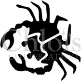 Chloïs Glittertattoo Sjabloon 5 Stuks - Crab - CH1303 - 5 stuks gelijke zelfklevende sjablonen in verpakking - Geschikt voor 5 Tattoos - Nep Tattoo - Geschikt voor Glitter Tattoo,