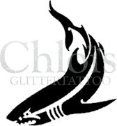Chloïs Glittertattoo Sjabloon 5 Stuks - Shark - CH1305 - 5 stuks gelijke zelfklevende sjablonen in verpakking - Geschikt voor 5 Tattoos - Nep Tattoo - Geschikt voor Glitter Tattoo,
