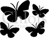Chloïs Glittertattoo Sjabloon 5 Stuks - Butterflies - CH2022 - 5 stuks gelijke zelfklevende sjablonen in verpakking - Geschikt voor 5 Tattoos - Nep Tattoo - Geschikt voor Glitter T